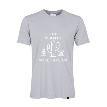 be mindful be happy gots organic grey T SHIRT tshirt crew neck vegan plant based yogi mindfulness yoga sustainable